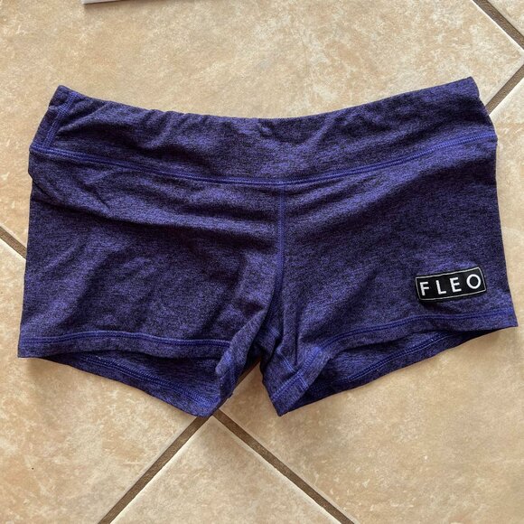 FLEO Heather Purple Spandex Shorts - Picture 1 of 2